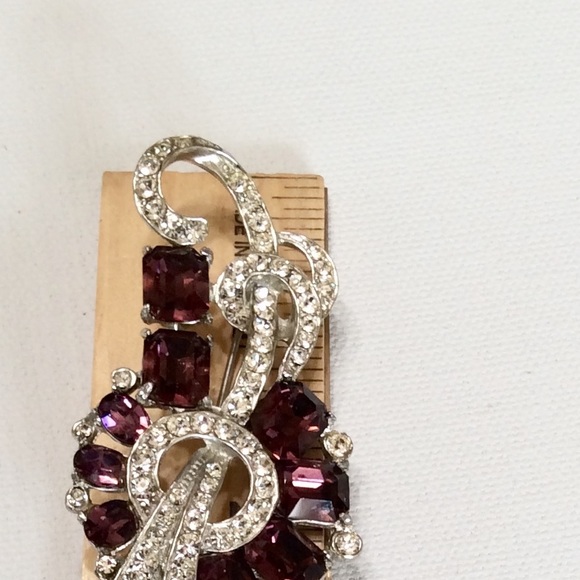 Vintage Abstract  Brooch Spray Ribbon Purple - Picture 2 of 5